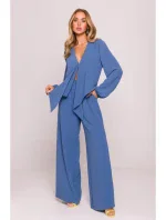 M861 Crop top so zaväzovaním vpredu - džínsy