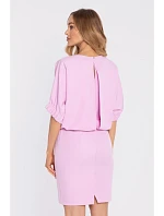 šaty s rozparkem na zádech cukrově růžové model 22040487 - Moe šaty s rozparkem na zádech cukrově růžové model 22040487 - Moe