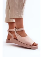 Pohodlné dámske sandále na platforme, ružové Rubie Pohodlné dámske sandále na platforme, ružové Rubie