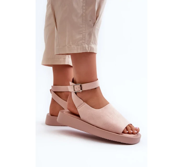 Pohodlné dámske sandále na platforme, ružové Rubie Pohodlné dámske sandále na platforme, ružové Rubie