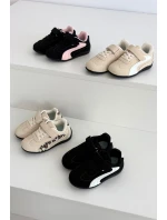 Detská športová obuv na suchý zips s leopardím vzorom Perrin - béžová