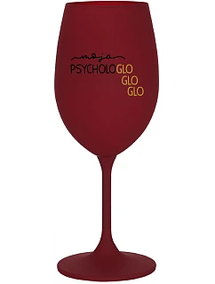 MOJA PSYCHOLOGLOGLOGLO - bordový pohár na víno 350 ml