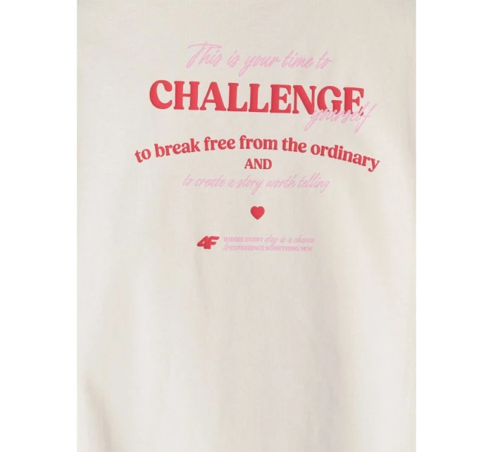 Dívčí tričko oversize s potiskem model 21736445 - 4F Dívčí tričko oversize s potiskem model 21736445 - 4F