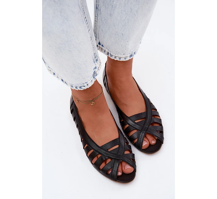 Kožené Baletky S   Hnědé model 22123030 - Maciejka