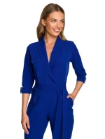 Dámský overal se šálovým límcem královská modř - Stylove