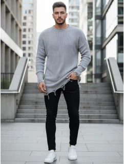 Pánský světle šedý svetr Dstreet model 21966876 - FashionStreet