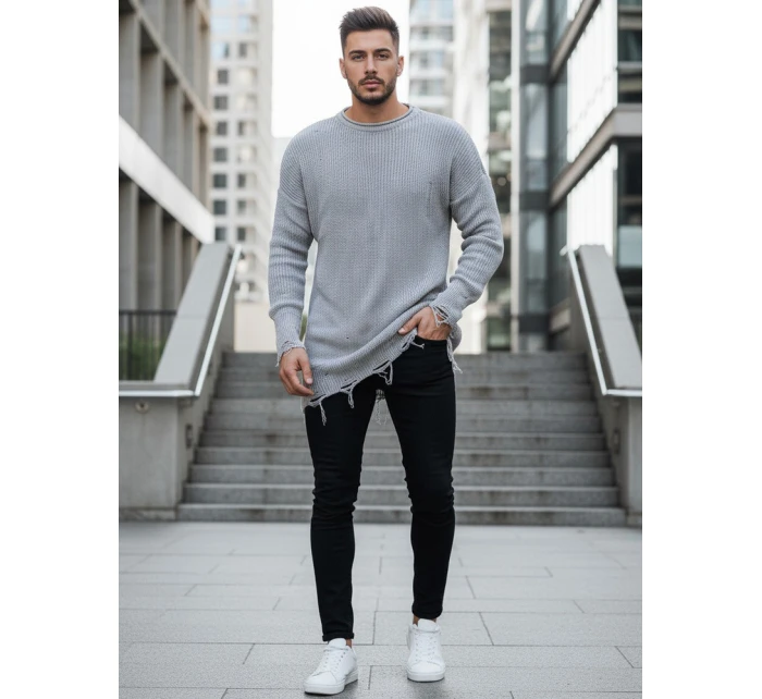 Pánský světle šedý svetr Dstreet model 21966876 - FashionStreet