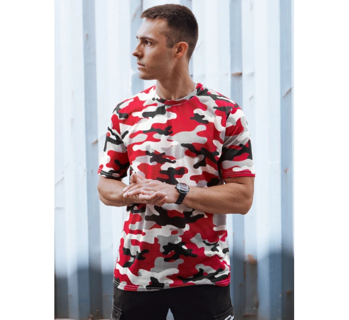 Pánské maskáčové červené tričko Dstreet model 21978115 - FashionStreet Pánské maskáčové červené tričko Dstreet model 21978115 - FashionStreet