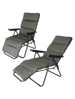 Záhradné kreslo s podnožkou 57x83x106 cm sivo-zelené Záhradné kreslo s podnožkou 57x83x106 cm sivo-zelené