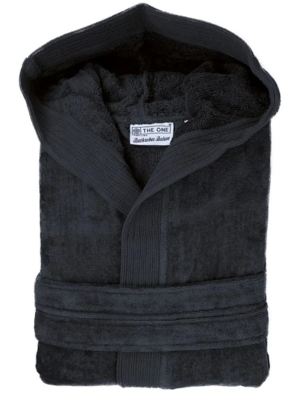 Velour Bathrobe Župan s kapucí model 22527413 anthracite - The One Towelling