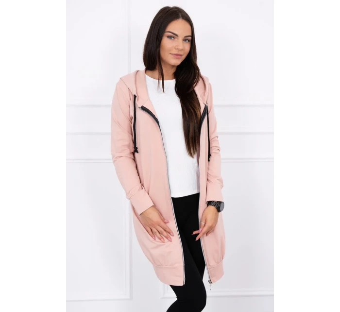 Mikina s kapucňou tmavo púdrovo ružová