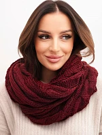 Dámsky pletený vlnený komín mäkký a teplý KN23 bordový