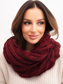 Dámsky pletený vlnený komín mäkký a teplý KN23 bordový
