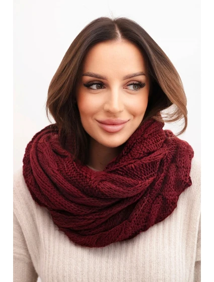 Dámský pletený vlněný měkký a teplý bordový model 21866346 - K-Fashion Dámský pletený vlněný měkký a teplý bordový model 21866346 - K-Fashion