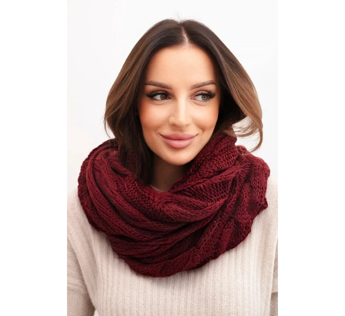 Dámský pletený vlněný měkký a teplý bordový model 21866346 - K-Fashion Dámský pletený vlněný měkký a teplý bordový model 21866346 - K-Fashion