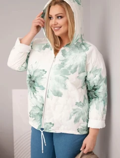Dámske Plus veľkosť jarná bunda s kvetinovým vzorom Mint