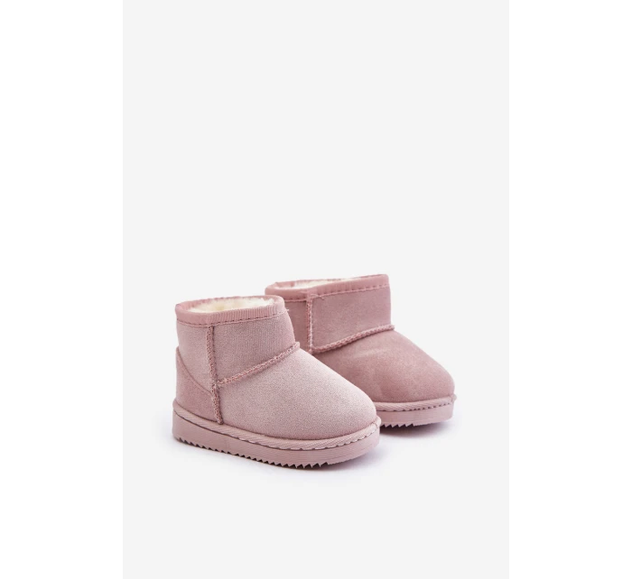 Dziecięce Ocieplane Botki Śniegowce Różowe Gooby
