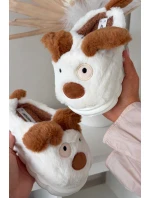 Dětské chlupaté bačkory pejskové hnědé Farnise