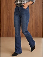 Jeansy damskie z paskiem niebieskie model 22554699 - FashionStreet