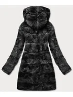 Čierna dámska bunda s kapucňou (br9741-1) Čierna dámska bunda s kapucňou (br9741-1)