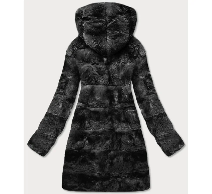 Čierna dámska bunda s kapucňou (br9741-1) Čierna dámska bunda s kapucňou (br9741-1)