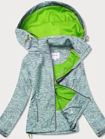 Dámska softshellová športová bunda šedá limetkovo zelená (DW-21605)