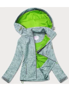 Šedo-limetková dámska športová bunda typu "softshell" (DW-21605)