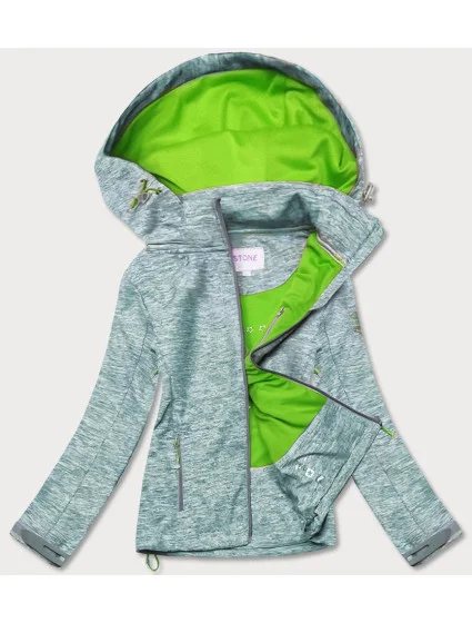 Šedo-limetková dámska športová bunda typu "softshell" (DW-21605) Šedo-limetková dámska športová bunda typu "softshell" (DW-21605)