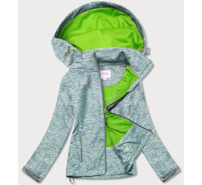 Šedo-limetková dámska športová bunda typu "softshell" (DW-21605) Šedo-limetková dámska športová bunda typu "softshell" (DW-21605)