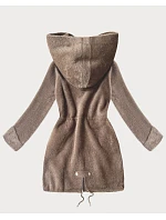 Vlněná bunda z alpaky s kapucí, barva camel (W214#) Vlněná bunda z alpaky s kapucí, barva camel (W214#)