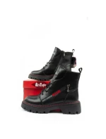 boty dámské dámské zateplené kožené černé červené dámské boty model 21406155 - Lee Cooper
