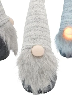 TRPASLÍK S DLHÝM BIELYM KLOBÚKOM A SVIETIACIM NOSOM 42CM