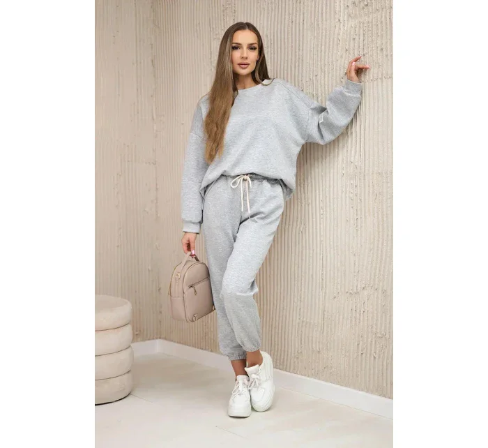 Viskózový komplet teplákové + kalhoty světle šedá