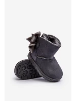 Dětské Teplé Sněhule S mašlí Šedé model 21569900 - Boto Dětské Teplé Sněhule S mašlí Šedé model 21569900 - Boto