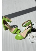 Sandałki Na Obcasie Neonowa Zieleń Georgina