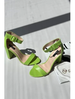 Sandałki Na Obcasie Neonowa Zieleń Georgina