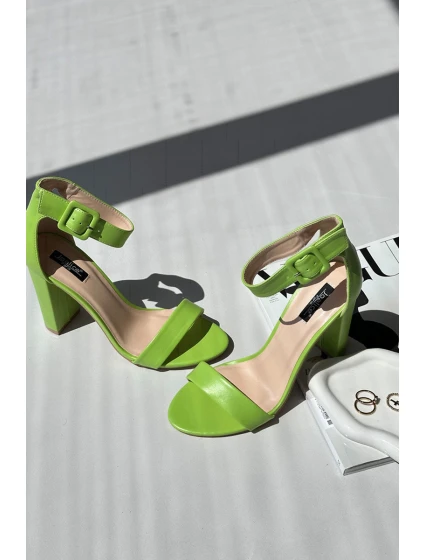 Sandałki Na Obcasie Neonowa Zieleń Georgina