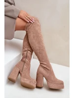 Kozačky S  Na Podpatku A Platformě Béžové elian model 21679529 - Boto