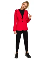 model 17626046 Bunda s kapucí a jedním knoflíkem černá - Moe