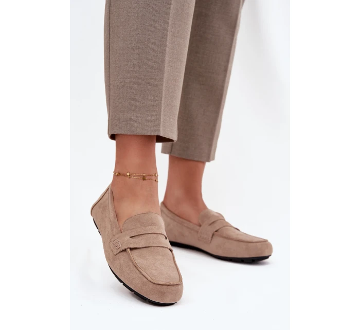 Dámske mokasíny s plochou podrážkou Roseline - béžové