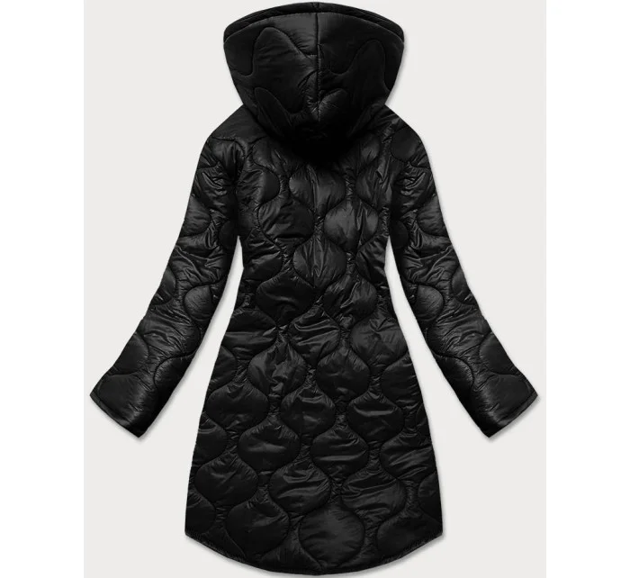 Ľahká čierna dámska prešívaná bunda (9613)