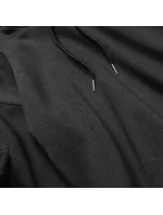 Krátka čierna dámska tepláková mikina so sťahovacími lemami (26030)