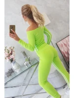 Sada s dvojitým lemováním v neonově zelené barvě