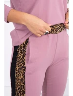 Sada s leopardím potlačou tmavo ružová