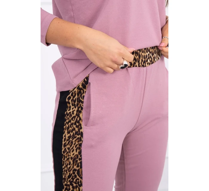 Sada s leopardím potlačou tmavo ružová