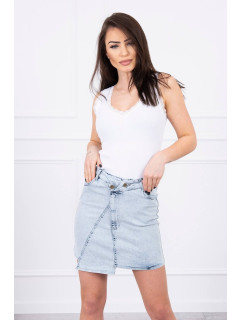 Strečová džínsová sukňa s dlhšou prednou časťou S/ML/XL