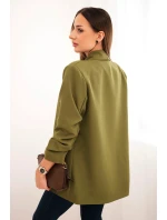 Sako s klopami elegantní olivově zelené