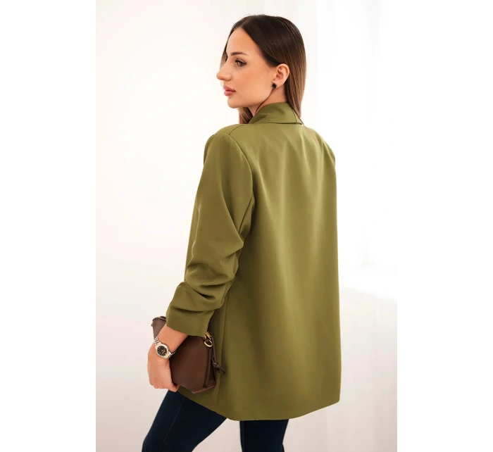 Sako s klopami elegantní olivově zelené
