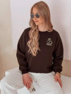 Dámska nadrozmerná mikina s výšivkou CHERSOFT hnedá FashionStreet BY1401