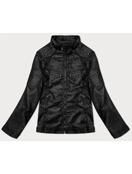 Černá pánská bunda z ekologické kůže model 19576653 - J.STYLE